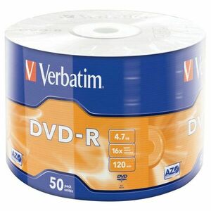 DVD-R Verbatim capacitate 4, 7 GB, viteza scriere 16x, cake 50 bucati imagine