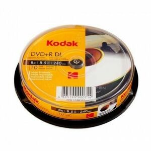 DVD+R printabil full, dual layer, 8.5 GB, inkjet, glossy, Kodak, set 10 bucati imagine