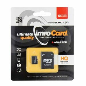 Card Imro microSD HC 8GB clasa 4 cu adaptor SD imagine