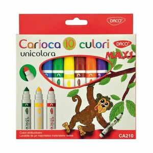 Set carioci groase Maxi Unicolora Daco 10 culori imagine