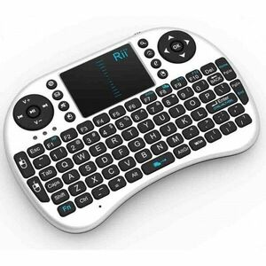 Mini tastatura wireless, cu touchpad, pentru Smart TV XBox, PS, PC, Notebook , Alb Rii imagine
