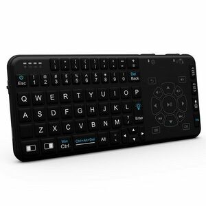 Mini tastatura wireless iluminata, functie telecomanda, taste multimedia, Rii i15 imagine