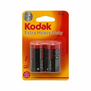 Set 2 baterii R14 Kodak Extra Heavy Duty, 1.5 V, Clorura de Zinc imagine