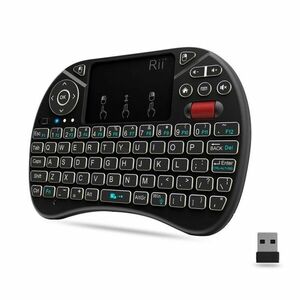 Mini tastatura wireless unique scroll, iluminata, touchpad 2.5 inch, 92 taste, Rii i8X imagine