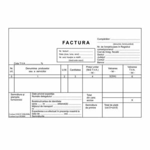 Factura fiscala cu TVA, A5, hartie autocopiativa, trei exemplare imagine