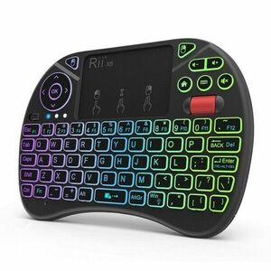 Mini tastatura wireless iluminata RGB, touchpad, scroll mouse, taste multimedia, Rii X8 imagine