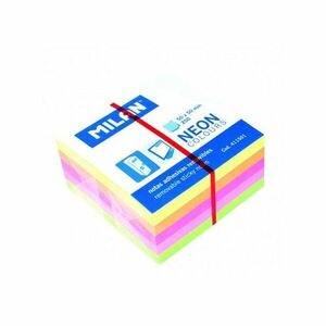 Bloc notes adeziv, 50x50 mm, tip cub, 5 culori neon, 250 file imagine