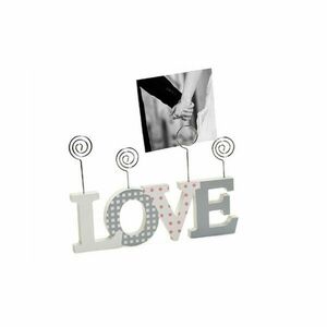 Rama foto Love Clip, 4 poze 10x10 cm, prindere clips, lemn, de birou imagine