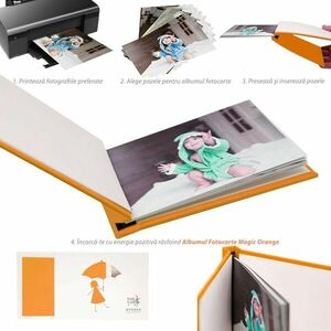 Album Fotocarte 10x15, personalizabil, hartie foto inclusa, Magic Orange imagine
