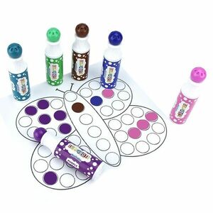 Carioci lavabile colorate, 45 ml, Dot Marker pentru buline, set 6 bucati imagine