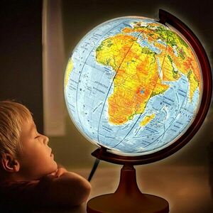 Glob geografic iluminat, harta politica si fizica, diametru 32 cm, meridian imagine