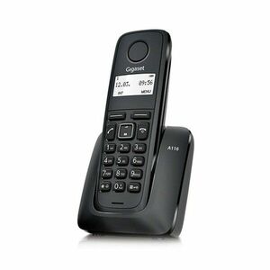 Telefon dect fara fir, ecran LCD, memorie 50 numere, alarma, negru imagine