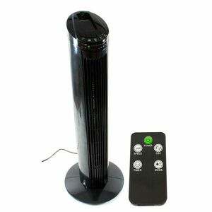 Ventilator tip stalp 50W, 3 trepte viteza, oscilare 70 grade, telecomanda, temporizator, negru imagine
