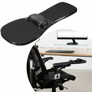 Suport ergonomic pentru mana cu mousepad gel, fixare scaun sau birou, 180 grade, negru imagine
