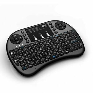 Mini tastatura bluetooth iluminata, touchpad, SmartTV PC XBox PS3, Rii i8+ imagine