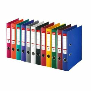 Biblioraft plastifiat Alphaline, cotor 5 cm, format A4, diverse culori Negru imagine
