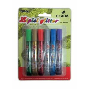 Lipici cu sclipici Glitter Ecada - set 6 bucati imagine