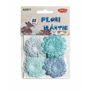 Set 32 flori de hartie colorate Daco Albastru imagine