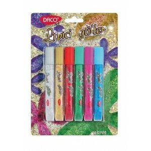 Lipici colorat cu sclipici set 6 culori Daco imagine