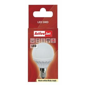 Bec LED SMD E14 5W glob lumina calda, ActiveJet imagine