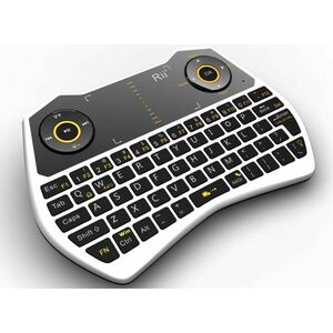 Mini tastatura Rii i28C, wireless, iluminata, touchpad, pentru Computer, Smart TV Alb imagine