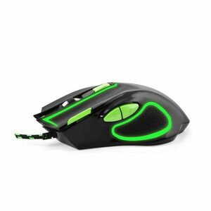 Mouse gaming, optic 2400 DPI, USB, cu fir, 7 butoane, iluminare verde, Esperanza imagine