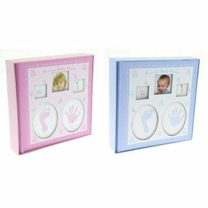 Album foto Baby personalizabil, 200 poze, 10x15, amprente bebelus, cutie Albastru imagine