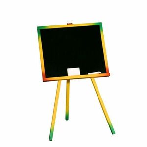 Tabla scolara neagra 48x82.5 cm, 2 accesorii, suport lemn color imagine
