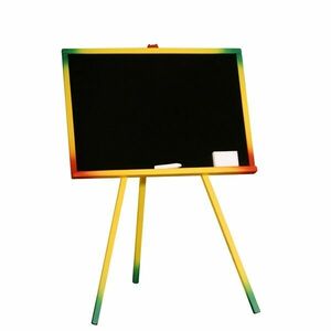 Tablita de scris pentru copii, 65x95 cm, rama color, stativ lemn imagine