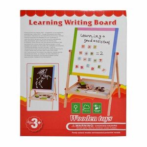 Tablita pentru scris citit, 2 fete alb negru, accesorii incluse, suport lemn imagine