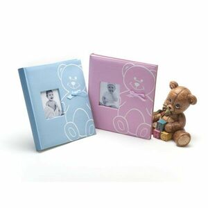 Album New Baby Bear, personalizabil, 240 foto autoadezive, textil, 29x32 cm Roz imagine