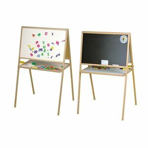 Tablita magnetica pentru scolari, 2 fete scriere, 107x64 cm, stativ lemn imagine