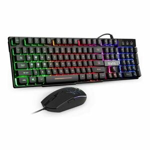 Kit tastatura si mouse gaming, iluminate 7 culori, USB, 3200 DPI, Mafiti imagine