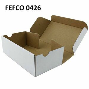Cutie carton cu autoformare 100x100x60 alb, microondul E 360 g, FEFCO 0426 imagine