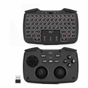 Mini tastatura wireless 3 in 1, touchpad, gamepad cu vibratii, turbo pentru PC, PS3, Android, TV Box, Smart TV imagine