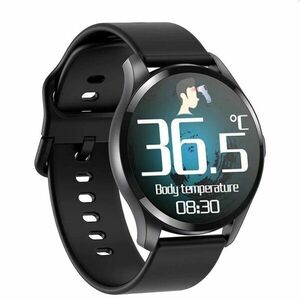 Smartwatch Bluetooth cu termometru, nivel oxigen, nivel imunitate, tensiune, 15 functii, iOS/Android, LCD tactil 1.28" imagine