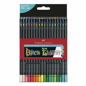 Creioane colorate din lemn negru, desene hartie culoare inchisa, 36 culori imagine