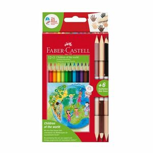 Creioane colorate, set 12 + 3 culori bicolore, forma ergonomica imagine