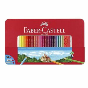 Set 60 creioane colorate, 4 accesorii incluse, cutie metalica imagine