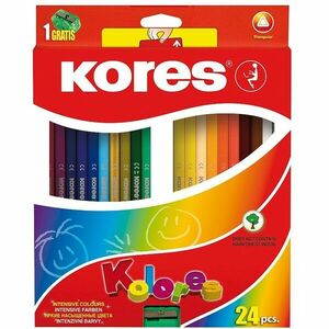 Set 24 creioane colorate, ascutitoare inclusa, pigmentate imagine