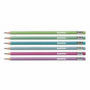 Set 6 creioane din grafit cu mina HB si guma, Kores imagine