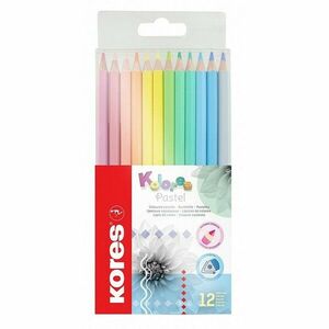 Creioane colorate pastel, 12 bucati, forma triunghiulara imagine