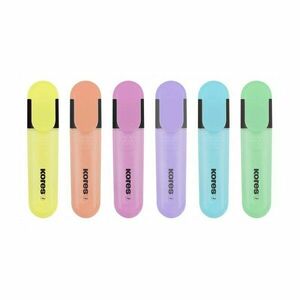 Set 6 markere evidentiatoare, culori fluorescente pastelate, cerneala pe baza de apa imagine
