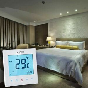 Termostat ambiental cu afisaj LCD, 6+1 programe, programabil, touchscren, RESIGILAT imagine