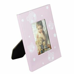 Rama foto Baby Teddy Bear, design ursulet si stelute, 6X8 cm, roz imagine