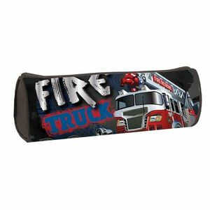 Penar tubular, imprimeu Fire Truck, 1 compartiment cu fermoar, multicolor imagine
