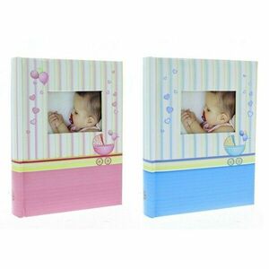 Album foto Baby Chart Book, personalizabil, 300 fotografii, 10x15 cm, spatiu notite, pagini cartonate Roz imagine
