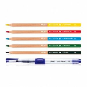 Set 5 creioane colorate acuarelabile, mina 3.5 mm, pensula rezervor 8 ml, 4 mm imagine
