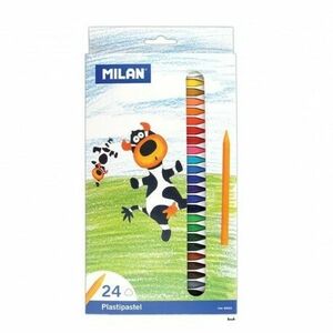 Creioane colorate, cerate, forma hexagonala, 24 culori, Milan imagine