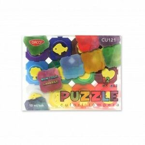Set 12 culori vopsea tempera tip puzzle, 15 ml, multicolor imagine